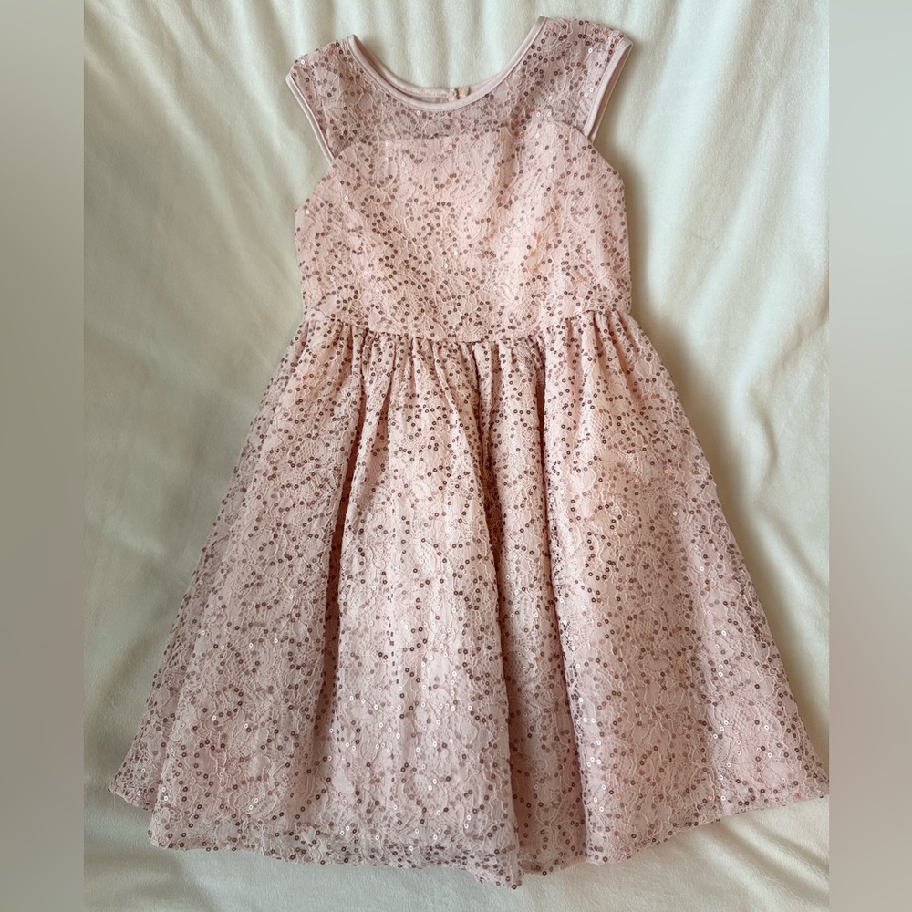 Charming Pink Sequined Kids Dress size XS